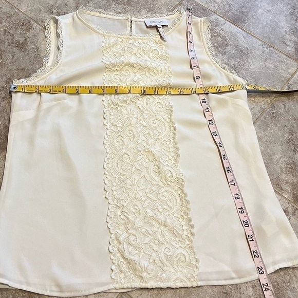 Laundry Shelli Segal Sleeveless Lace Scoop Neck Tank Top Blouse White Small - Picture 4 of 7
